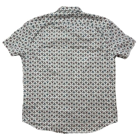 J.CREW Martini Print Flex Washed Slim Button Up Shirt Size Large Mens Drinks - Picture 2 of 7